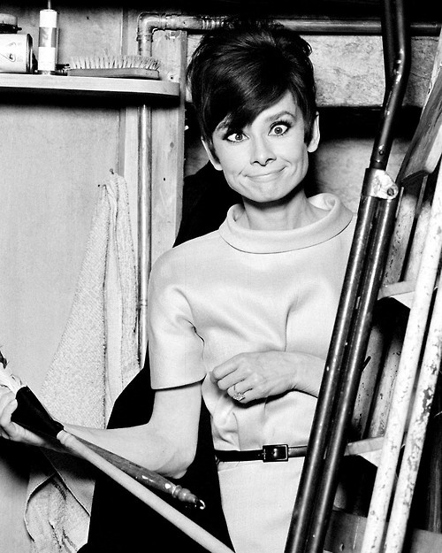 Audrey Hepburn on the set of How To Steal A Million.