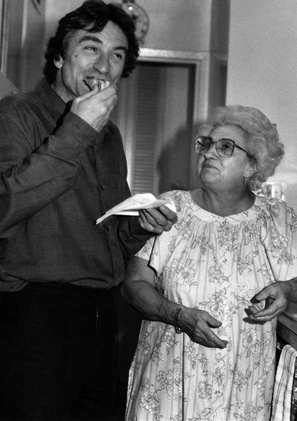 Robert De Niro and Catherine Scorsese (Martin Scorsese's mom).