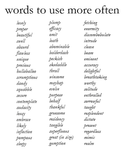 1. Words to use more often